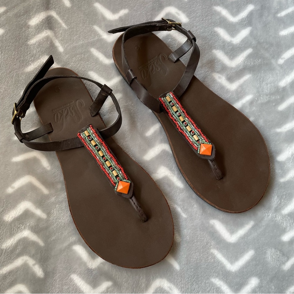 Sekko Sandals with Removable Beaded Accent
